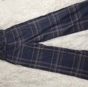Wide leg plaid trousers